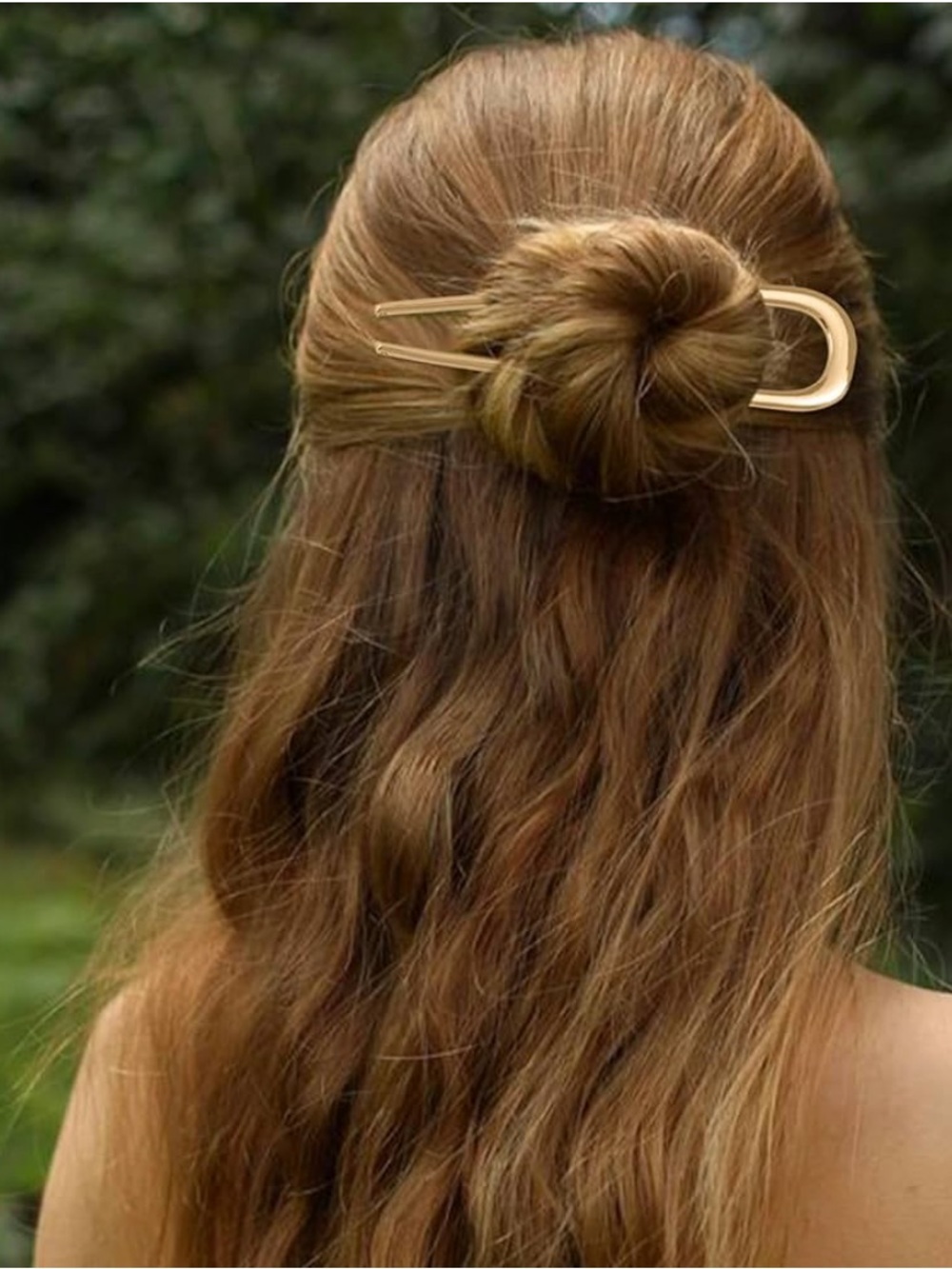 Gold Metal French Bun Elegant Hair Pin